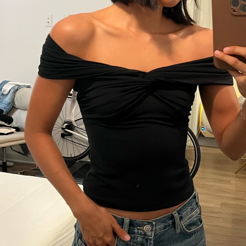 Elegant Black Off-Shoulder Top